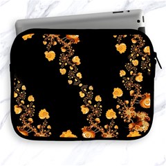 Abstract Gold Yellow Roses On Black Apple Ipad 2/3/4 Zipper Cases by SpinnyChairDesigns