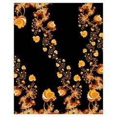 Abstract Gold Yellow Roses On Black Drawstring Bag (small) by SpinnyChairDesigns