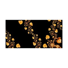 Abstract Gold Yellow Roses On Black Yoga Headband by SpinnyChairDesigns