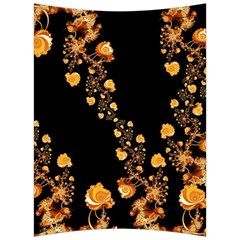 Abstract Gold Yellow Roses On Black Back Support Cushion by SpinnyChairDesigns