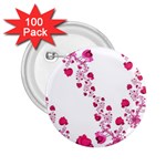 Abstract Pink Roses on White 2.25  Buttons (100 pack)  Front