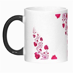 Abstract Pink Roses On White Morph Mugs by SpinnyChairDesigns