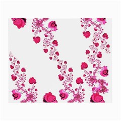 Abstract Pink Roses On White Small Glasses Cloth by SpinnyChairDesigns