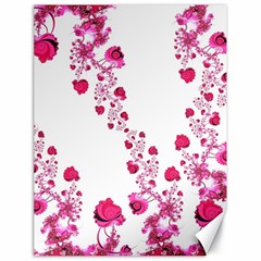 Abstract Pink Roses On White Canvas 18  X 24  by SpinnyChairDesigns