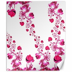 Abstract Pink Roses On White Canvas 20  X 24  by SpinnyChairDesigns