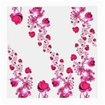 Abstract Pink Roses on White Medium Glasses Cloth (2 Sides) Front