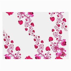 Abstract Pink Roses On White Large Glasses Cloth by SpinnyChairDesigns