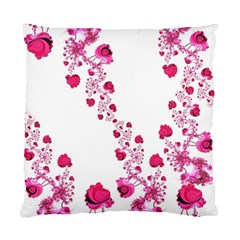 Abstract Pink Roses On White Standard Cushion Case (two Sides) by SpinnyChairDesigns