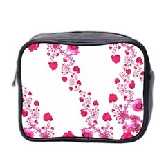 Abstract Pink Roses On White Mini Toiletries Bag (two Sides) by SpinnyChairDesigns