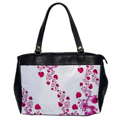 Abstract Pink Roses On White Oversize Office Handbag by SpinnyChairDesigns