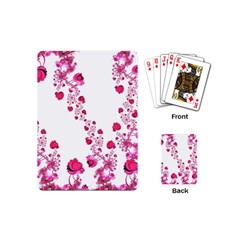 Abstract Pink Roses On White Playing Cards Single Design (mini) by SpinnyChairDesigns