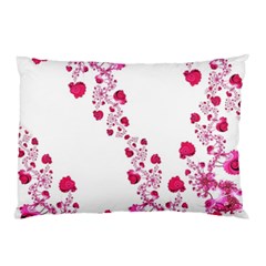 Abstract Pink Roses On White Pillow Case (two Sides) by SpinnyChairDesigns