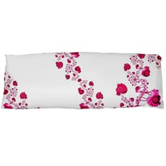 Abstract Pink Roses On White Body Pillow Case (dakimakura) by SpinnyChairDesigns