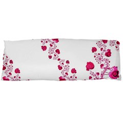 Abstract Pink Roses On White Body Pillow Case Dakimakura (two Sides) by SpinnyChairDesigns