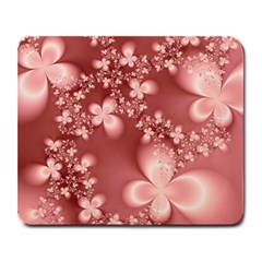 Tea Rose Colored Floral Pattern Large Mousepads by SpinnyChairDesigns