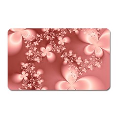 Tea Rose Colored Floral Pattern Magnet (rectangular) by SpinnyChairDesigns