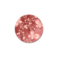 Tea Rose Colored Floral Pattern Golf Ball Marker by SpinnyChairDesigns