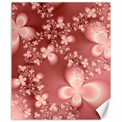 Tea Rose Colored Floral Pattern Canvas 8  X 10  by SpinnyChairDesigns