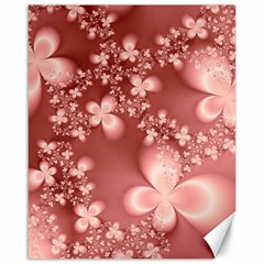 Tea Rose Colored Floral Pattern Canvas 16  X 20  by SpinnyChairDesigns