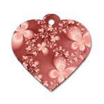 Tea Rose Colored Floral Pattern Dog Tag Heart (Two Sides) Back