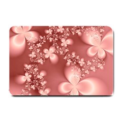 Tea Rose Colored Floral Pattern Small Doormat  by SpinnyChairDesigns