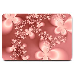 Tea Rose Colored Floral Pattern Large Doormat  by SpinnyChairDesigns