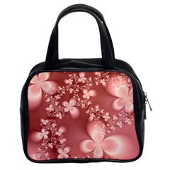 Tea Rose Colored Floral Pattern Classic Handbag (two Sides) by SpinnyChairDesigns