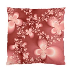 Tea Rose Colored Floral Pattern Standard Cushion Case (two Sides) by SpinnyChairDesigns