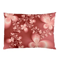 Tea Rose Colored Floral Pattern Pillow Case by SpinnyChairDesigns