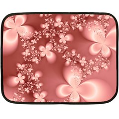 Tea Rose Colored Floral Pattern Fleece Blanket (mini) by SpinnyChairDesigns