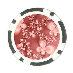 Tea Rose Colored Floral Pattern Poker Chip Card Guard (10 Pack) by SpinnyChairDesigns