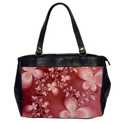 Tea Rose Colored Floral Pattern Oversize Office Handbag by SpinnyChairDesigns