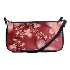 Tea Rose Colored Floral Pattern Shoulder Clutch Bag by SpinnyChairDesigns