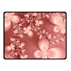 Tea Rose Colored Floral Pattern Fleece Blanket (small) by SpinnyChairDesigns