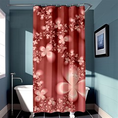 Tea Rose Colored Floral Pattern Shower Curtain 36  X 72  (stall)  by SpinnyChairDesigns