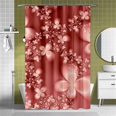 Tea Rose Colored Floral Pattern Shower Curtain 48  X 72  (small)  by SpinnyChairDesigns