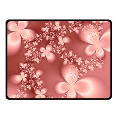 Tea Rose Colored Floral Pattern Double Sided Fleece Blanket (small)  by SpinnyChairDesigns