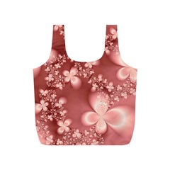 Tea Rose Colored Floral Pattern Full Print Recycle Bag (s) by SpinnyChairDesigns