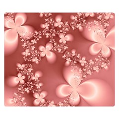 Tea Rose Colored Floral Pattern Double Sided Flano Blanket (small)  by SpinnyChairDesigns