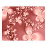 Tea Rose Colored Floral Pattern Double Sided Flano Blanket (Large)  80 x60  Blanket Front