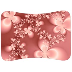 Tea Rose Colored Floral Pattern Velour Seat Head Rest Cushion by SpinnyChairDesigns