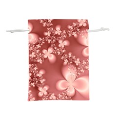 Tea Rose Colored Floral Pattern Lightweight Drawstring Pouch (m) by SpinnyChairDesigns