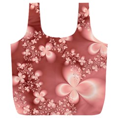 Tea Rose Colored Floral Pattern Full Print Recycle Bag (xxl) by SpinnyChairDesigns