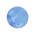 Light Blue Intricate Swirls Pattern Magnet 3  (Round) Front