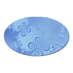 Light Blue Intricate Swirls Pattern Oval Magnet by SpinnyChairDesigns