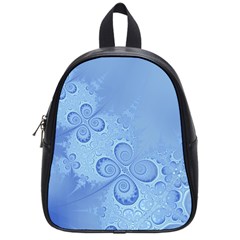 Light Blue Intricate Swirls Pattern School Bag (small) by SpinnyChairDesigns