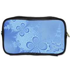 Light Blue Intricate Swirls Pattern Toiletries Bag (one Side) by SpinnyChairDesigns