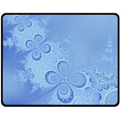 Light Blue Intricate Swirls Pattern Fleece Blanket (medium)  by SpinnyChairDesigns