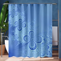 Light Blue Intricate Swirls Pattern Shower Curtain 60  X 72  (medium)  by SpinnyChairDesigns