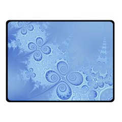 Light Blue Intricate Swirls Pattern Double Sided Fleece Blanket (small)  by SpinnyChairDesigns